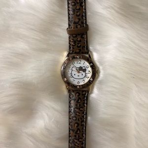 Cheetah print hello kitty watch